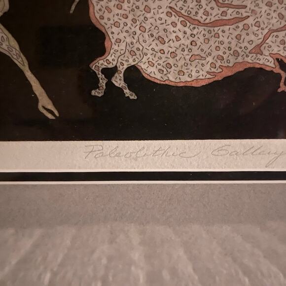 Paleolithic art art piece framed with COA - Picture 7 of 11